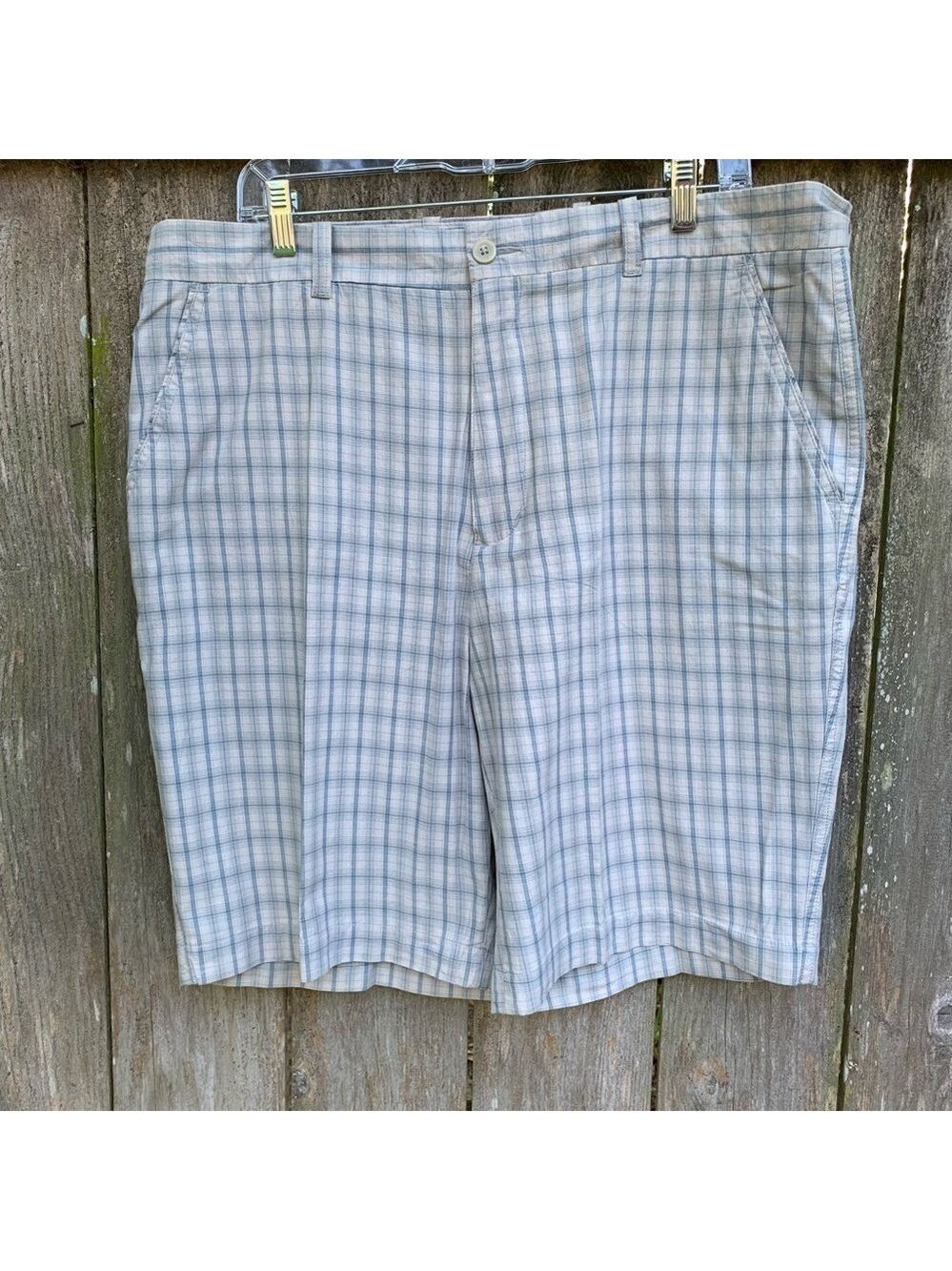 PERRY ELLIS plaid cotton Bermuda shorts W 38 spring summer vacation new no tags